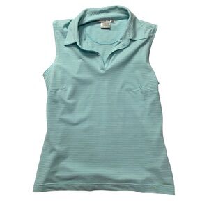 Nike Golf Blue & White Striped Sleeveless Polo Tank Women’s